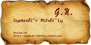 Gyebnár Mihály névjegykártya
